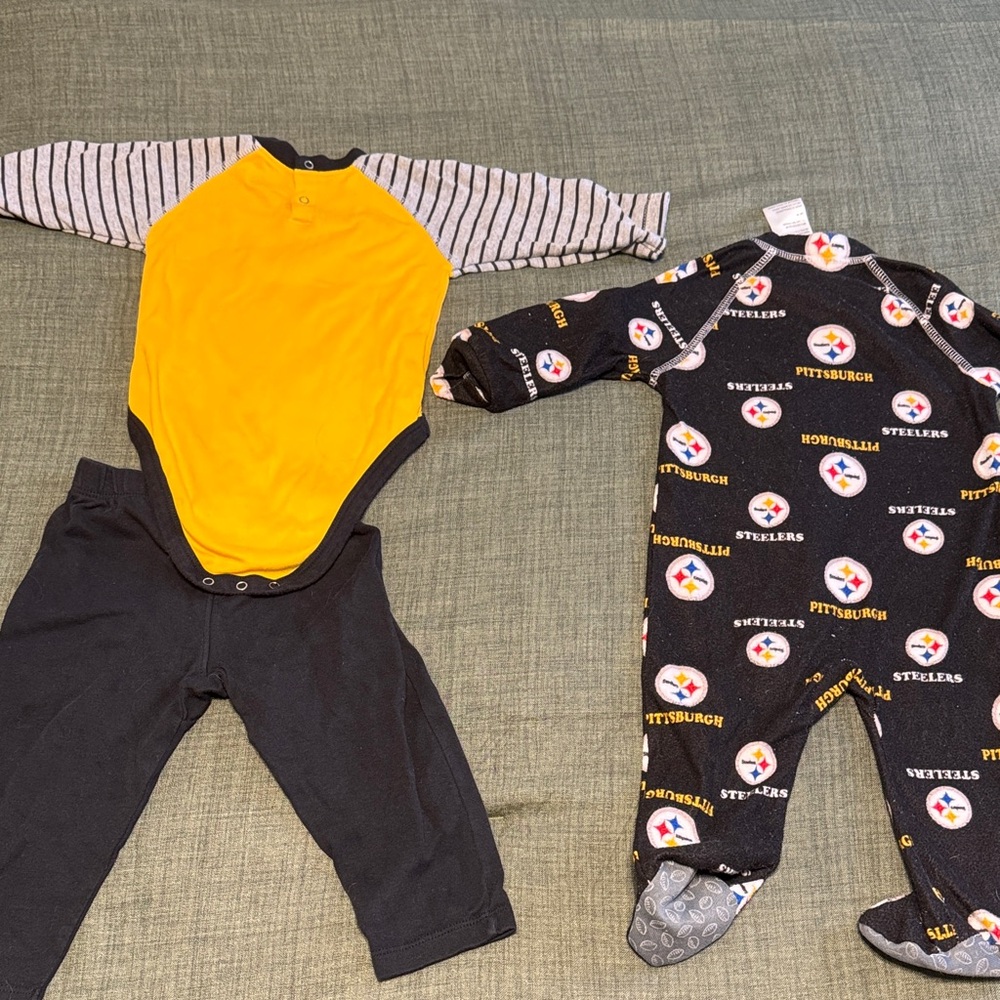 Bundle NFL Kids Bodysuit Set - Yellow, Black, and Gray